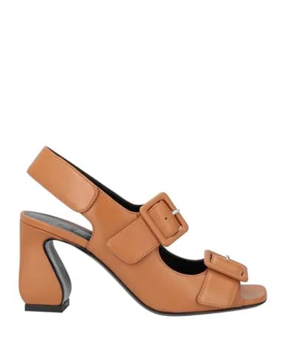 Si Rossi By Sergio Rossi Woman Sandals Tan Size 7.5 Leather In Brown