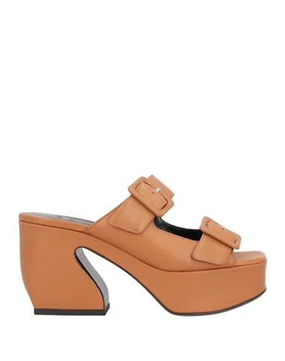 Si Rossi By Sergio Rossi Woman Sandals Tan Size 8 Leather In Brown