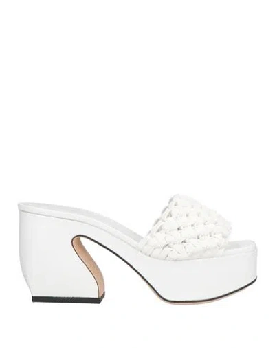 Si Rossi By Sergio Rossi Woman Sandals White Size 10 Leather