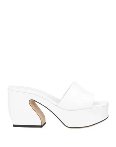 Si Rossi By Sergio Rossi Woman Sandals White Size 5.5 Leather