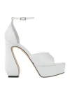 Si Rossi By Sergio Rossi Woman Sandals White Size 7 Leather