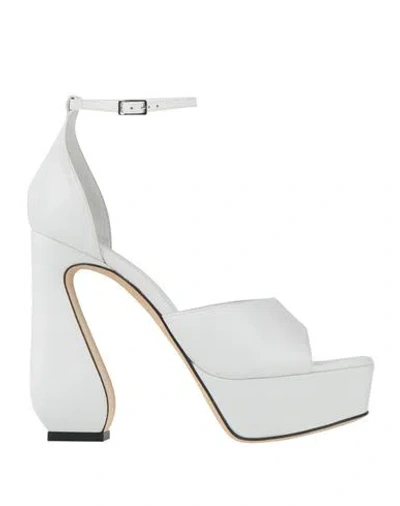 Si Rossi By Sergio Rossi Woman Sandals White Size 7 Leather