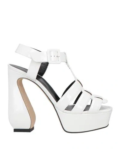 Si Rossi By Sergio Rossi Woman Sandals White Size 8 Leather