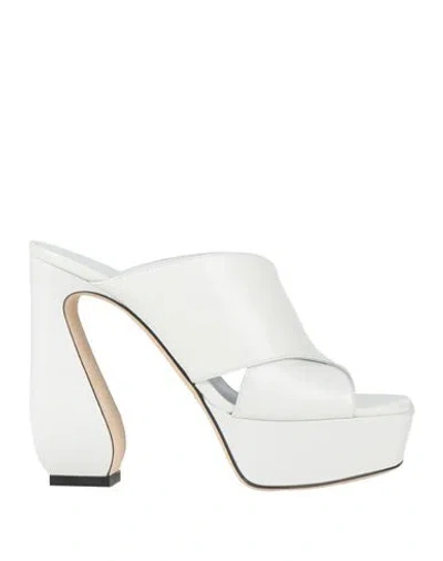 Si Rossi By Sergio Rossi Woman Sandals White Size 8 Leather