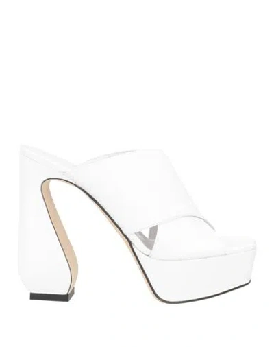 Si Rossi By Sergio Rossi Woman Sandals White Size 8 Soft Leather