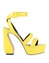 Si Rossi By Sergio Rossi Woman Sandals Yellow Size 11 Soft Leather In Yellow