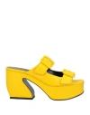 Si Rossi By Sergio Rossi Woman Sandals Yellow Size 7.5 Leather