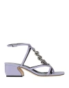 Si Rossi By Sergio Rossi Woman Thong Sandal Lilac Size 4.5 Leather In Purple