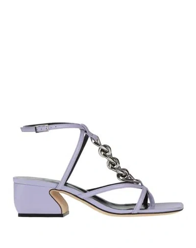 Si Rossi By Sergio Rossi Woman Thong Sandal Lilac Size 4.5 Leather In Purple