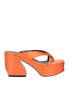 Si Rossi By Sergio Rossi Woman Thong Sandal Orange Size 10 Textile Fibers