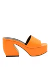 Si Rossi Flash Orange Leather Sandals In Yellow