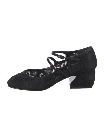 Pre-owned Si Rossi Lace Lace Pattern Pumps In Black