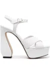 Si Rossi White Sandals With A Sculpted Heel