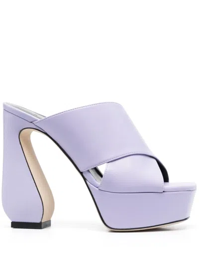 Si Rossi Light Purple Leather Heels