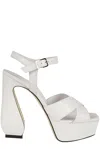 Si Rossi White Sandals With A Sculpted Heel In White