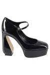 Si Rossi Patent Leather Pump With Irregular High Heel In Black
