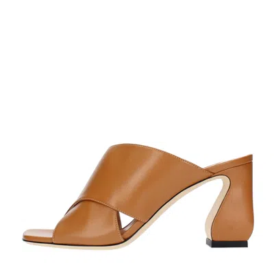 Si Rossi Sandals Leather Brown In Marrone Marroni