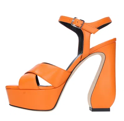 Si Rossi Sandals Orange In Arancio Vivaci