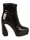 SI ROSSI SIDE ZIPPED SHINY ANKLE BOOTS