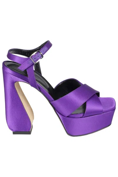 Si Rossi Square Toe High-heeled Sandal In Purple