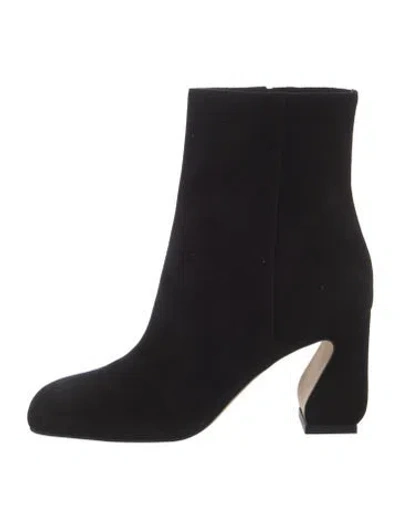 Pre-owned Si Rossi Suede Boots In Black