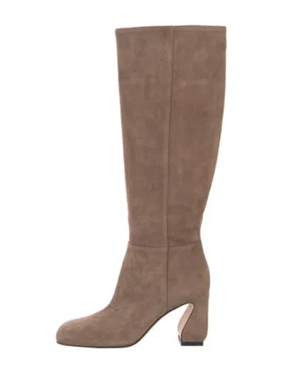 Pre-owned Si Rossi Suede Boots In Neutrals