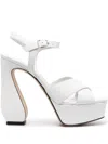 Si Rossi White Sandals With A Sculpted Heel In White