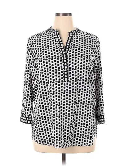 Pre-owned S/i Studio 3/4 Sleeve Blouse In Black