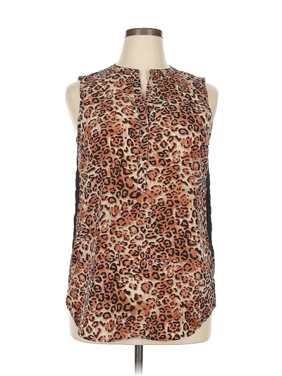 Pre-owned S/i Studio Sleeveless Blouse In Brown