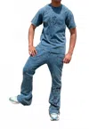 Si Tu Veux Roland Garos T-shirt In Washed Blue In Blue