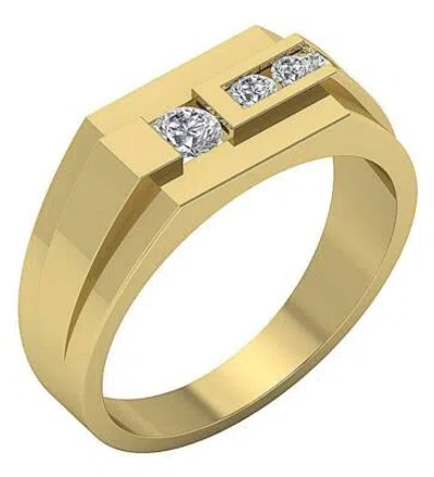 Pre-owned Si1 G Si1 0.50 Ct Mens Solitaire Anniversary Ring Round Cut Diamond 14k Yellow Gold In White