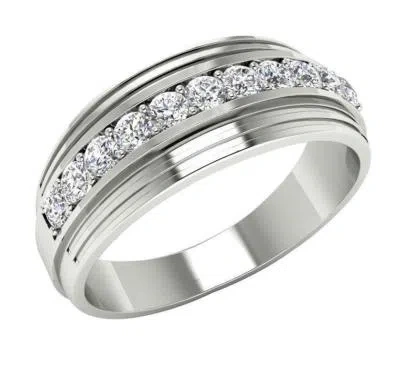 Pre-owned Si1 G Si1 0.50 Ct Natural Diamond Men's Engagement Ring 14k Solid Gold Prong Setting In White