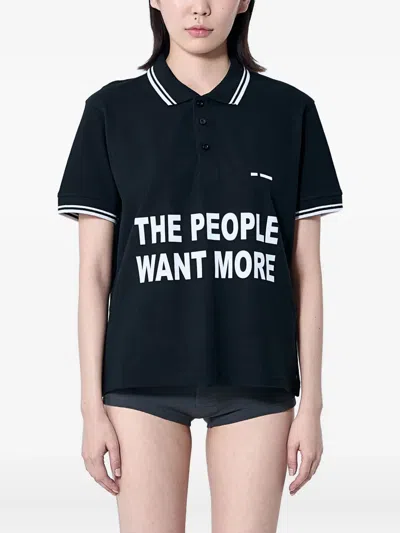 Sia Arnika Tipped Collar Text-print Polo Shirt