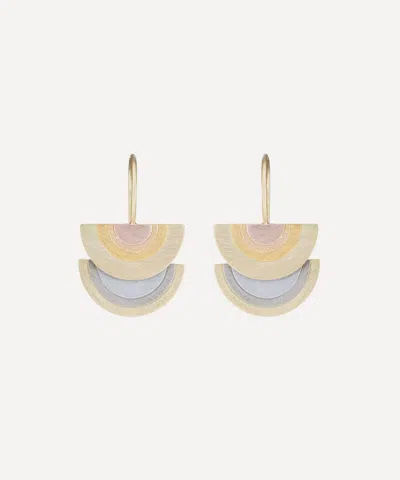Sia Taylor 18ct-22ct Gold Sun Halo Drop Earrings