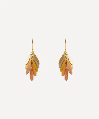 Sia Taylor 18ct-24ct Gold Rainbow Tiny Daisy Drop Earrings