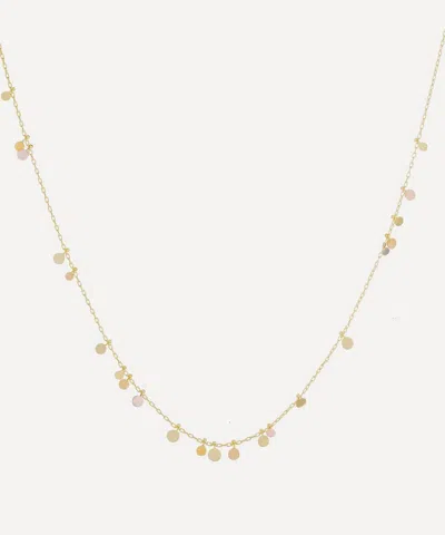 Sia Taylor 18ct-24ct Gold Long Simple Rainbow Random Dots Necklace