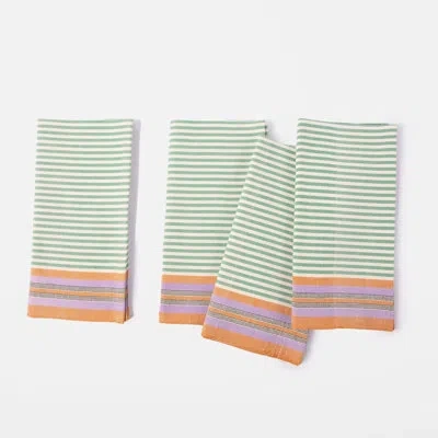 Siafu Home Handwoven Maua Napkins - Set Of 4 In Green