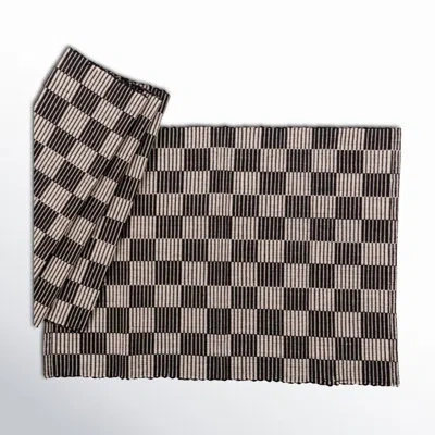 Siafu Home S/4 Handloomed Checkered Placemats In Black