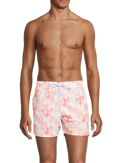 Siamo Verano Men's Floral Drawstring Swim Shorts In Peach