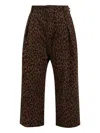 Sibel Saral Cropped Trousers With Bold Leopard Print In Animal Print