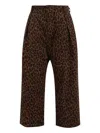Sibel Saral Cropped Trousers With Bold Leopard Print In Brown