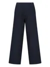 Sibel Saral Cropped Wide-leg Trousers With Button Details In Blue