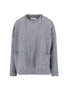 Sibel Saral Layered Medium-grey Knit Sweater With Open-front Cardigan Style In Gray