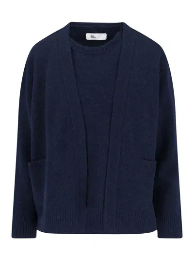 Sibel Saral Cardigan In Misto Cammello In Blue