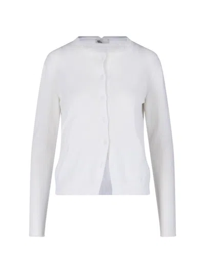 SIBEL SARAL CREWNECK CARDIGAN - WHITE