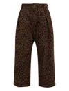 Sibel Saral Cropped Trousers With Bold Leopard Print In Brown