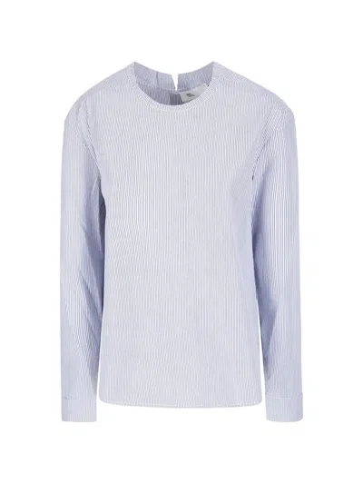 Sibel Saral Hande Pinstripe Shirt In Blue
