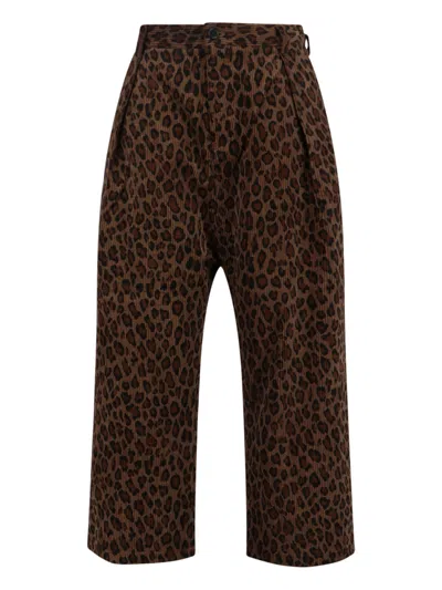 Sibel Saral Leopard Print Trousers For Women In Brown