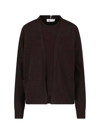 Sibel Saral Open Front Cashmere Blend Cardigan In Brown