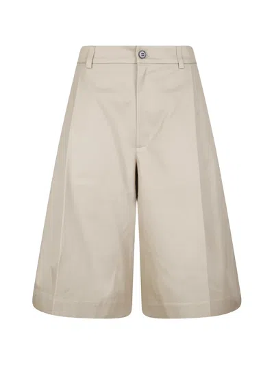 Sibel Saral Pleated Cotton Shorts In Neutral